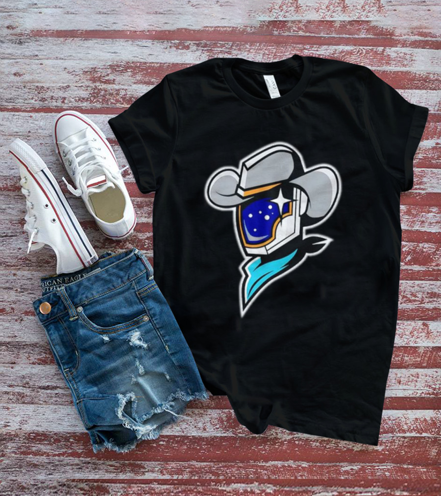 Sugar Land Space Cowboys Bimm Ridder Home Cap Emblem With Starry Helmet And Cowboy Hat T-Shirt