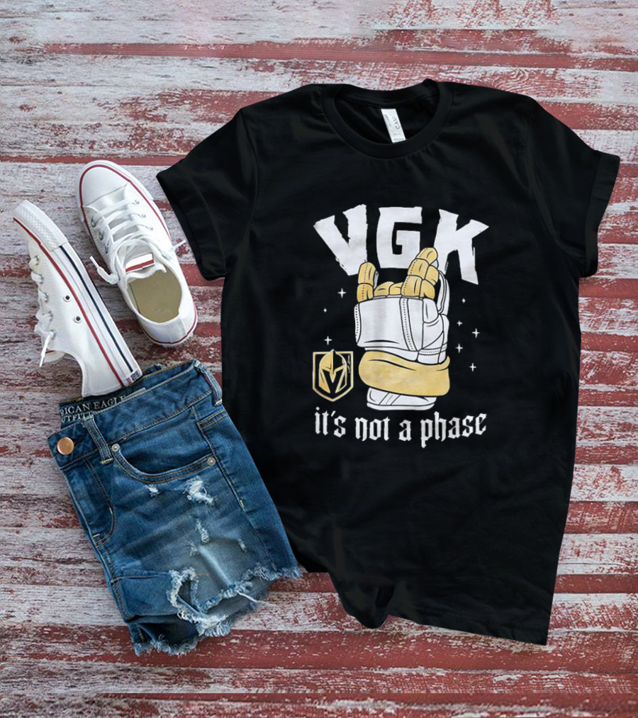 VGK Vegas Golden Knights It's Not A Phase Hockey Glove Emblem T-Shirt