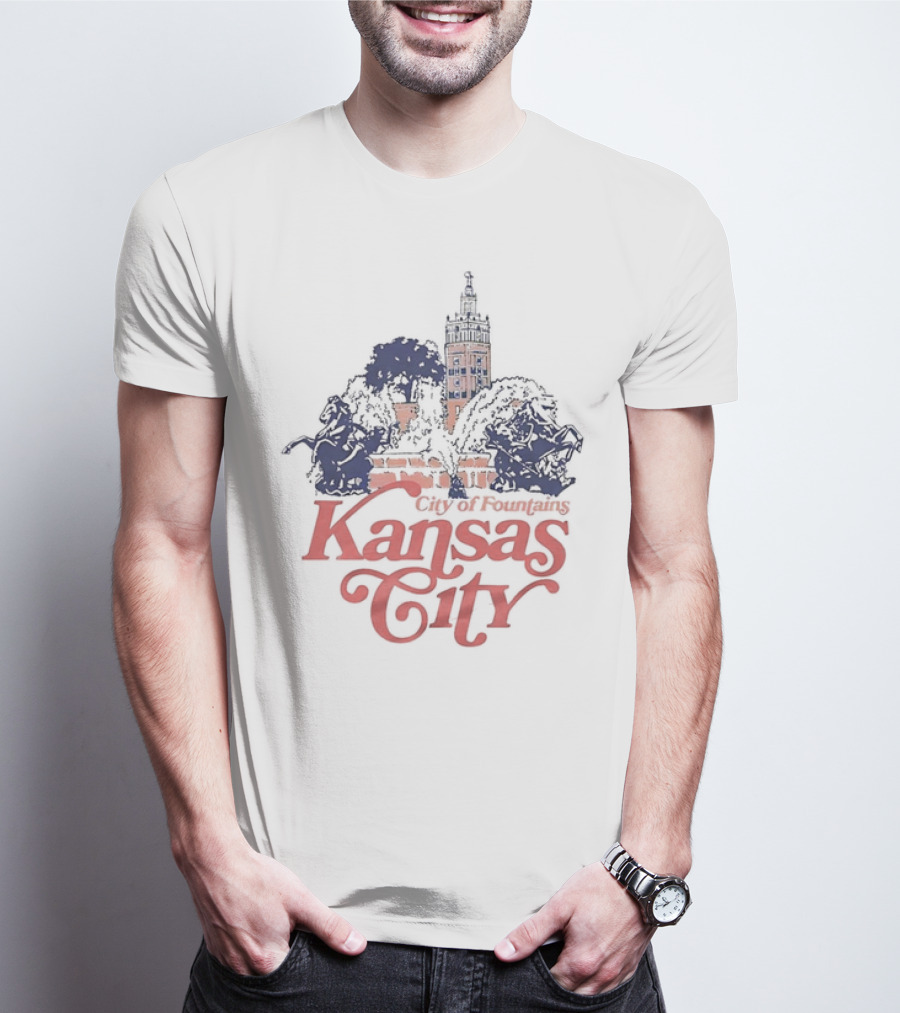 Kansas City City Of Fountains Plaza Horse Fountain Tower T-Shirt