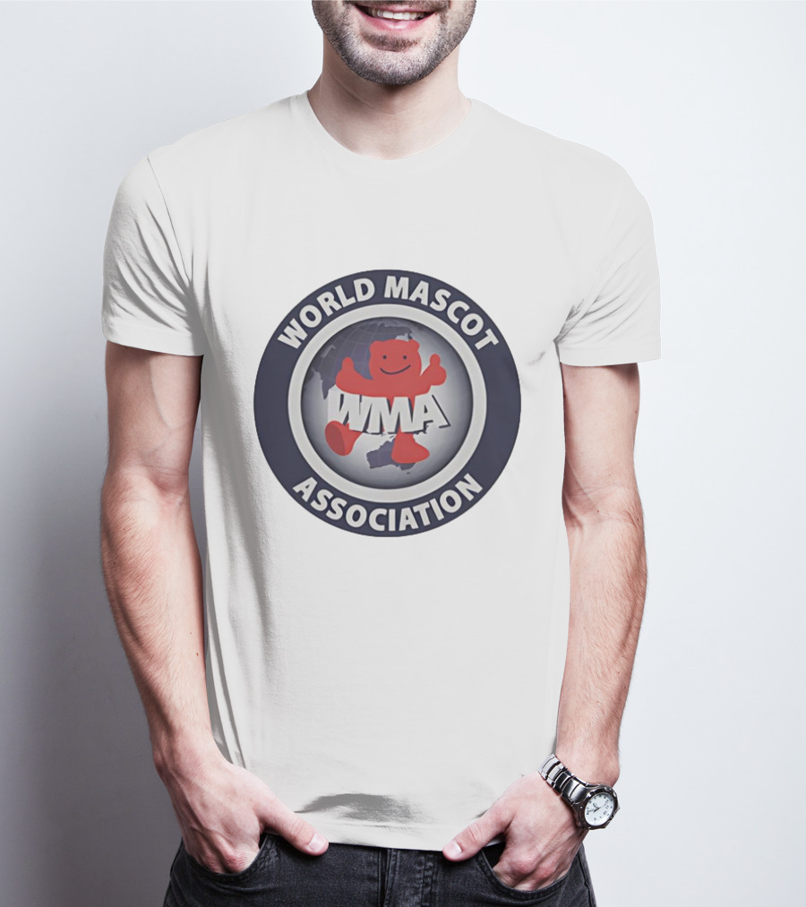 World Mascot Association WMA Logo Red Mascot Globe T-Shirt