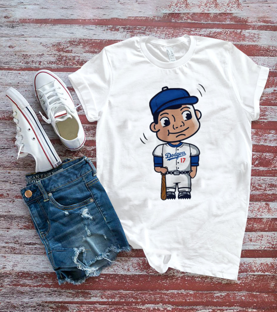 Shohei Ohtani Dodgers 17 Cartoon Bobblehead T-Shirt