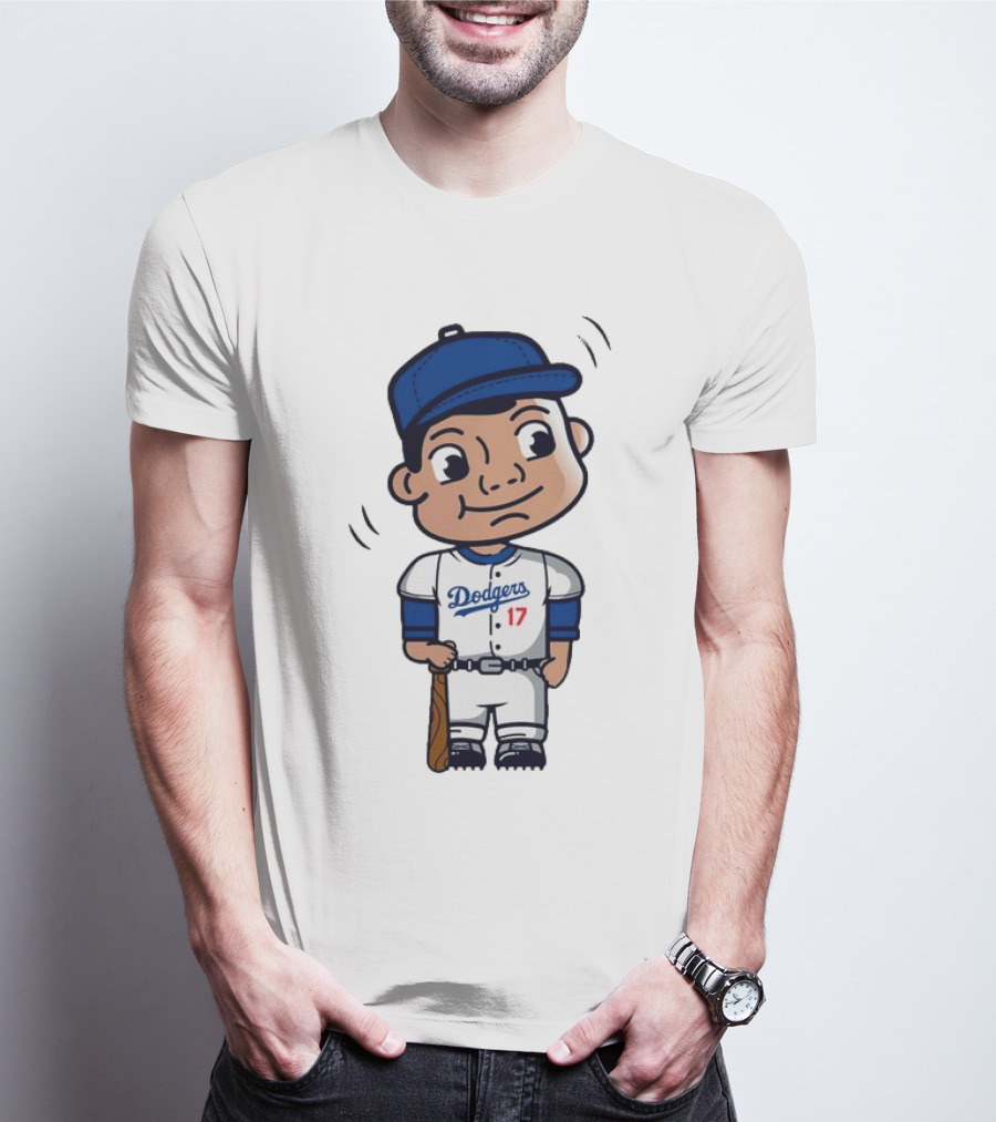 Shohei Ohtani Dodgers 17 Cartoon Bobblehead T-Shirt