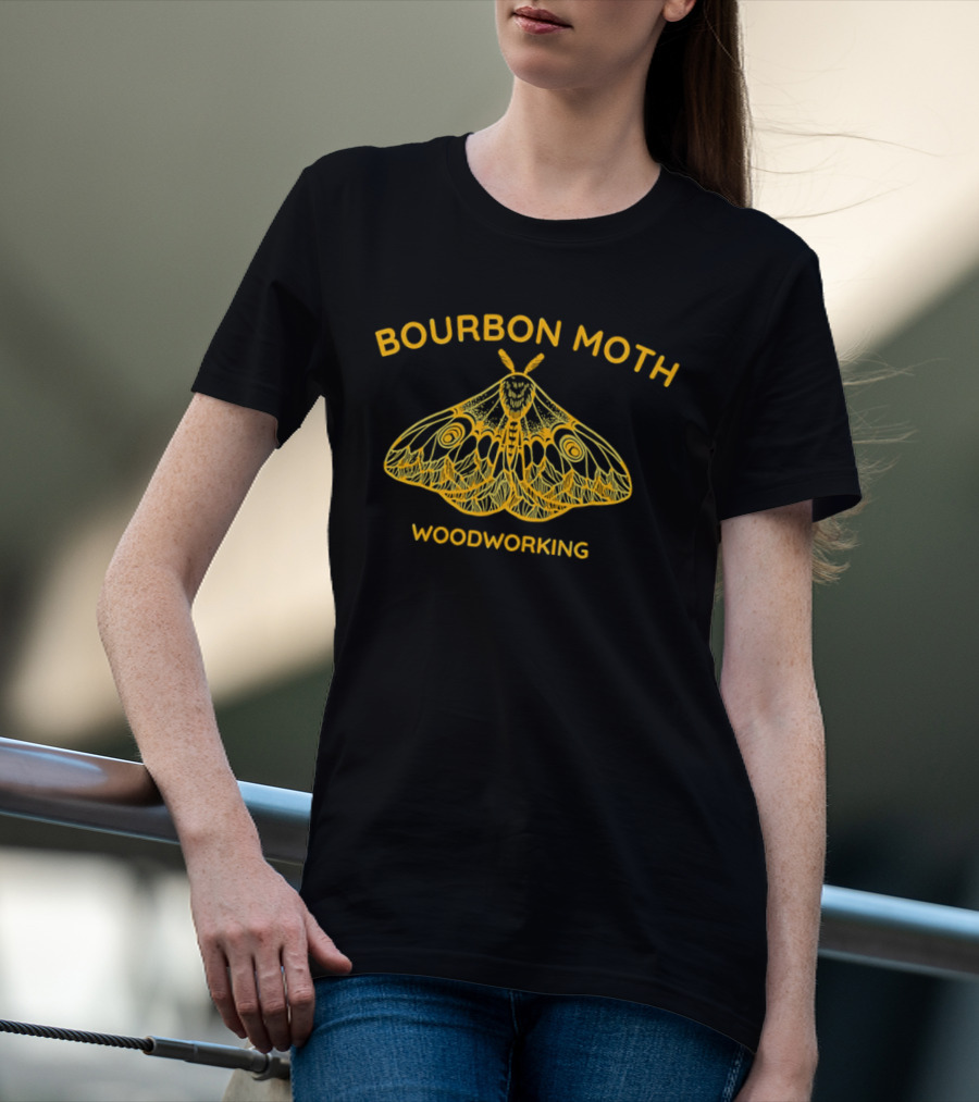 Bourbon Moth Woodworking Intricate Moth T-Shirt