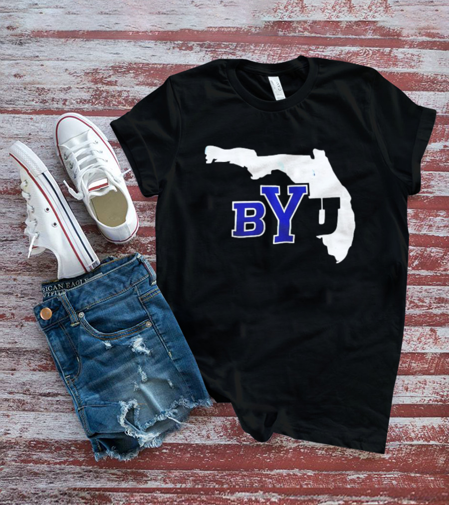 BYU Logo Over Florida Map T-Shirt