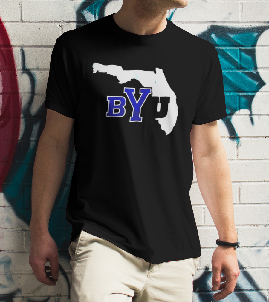 BYU Logo Over Florida Map T-Shirt