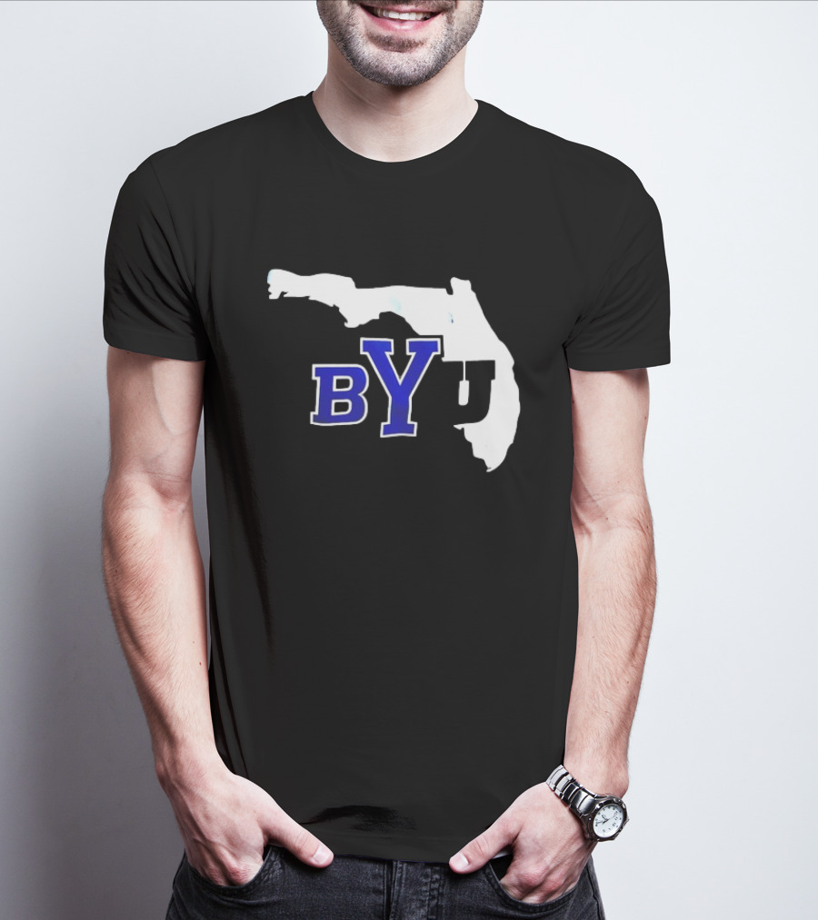 BYU Logo Over Florida Map T-Shirt