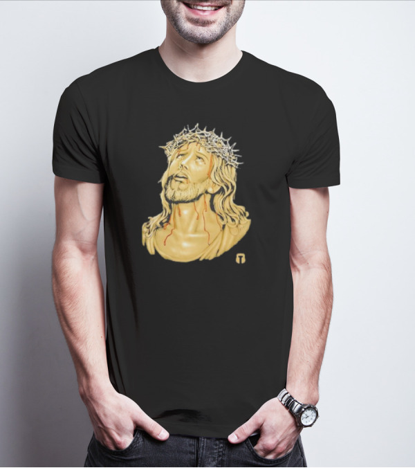 Our Lord Jesus Christ With Crown Of Thorns And Drops Of Blood T-Shirt