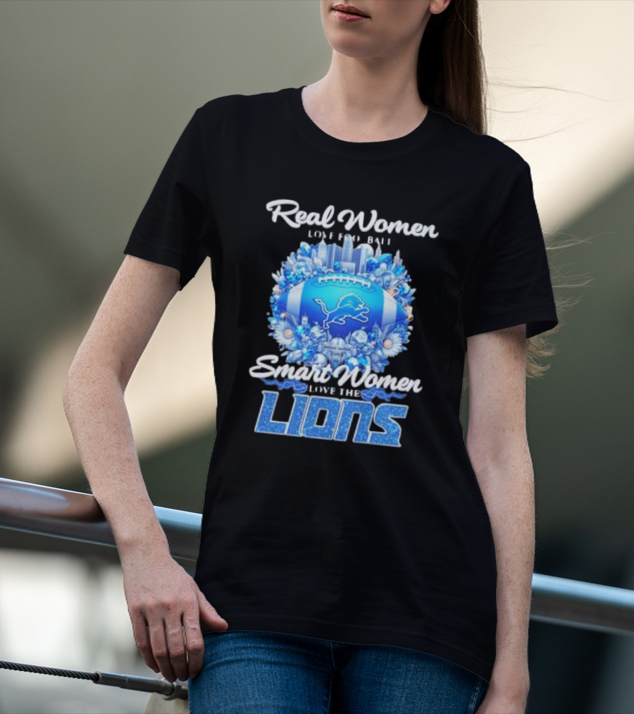 Real Women Love Football Smart Women Love The Detroit Lions Vintage Diamonds Magic T-Shirt