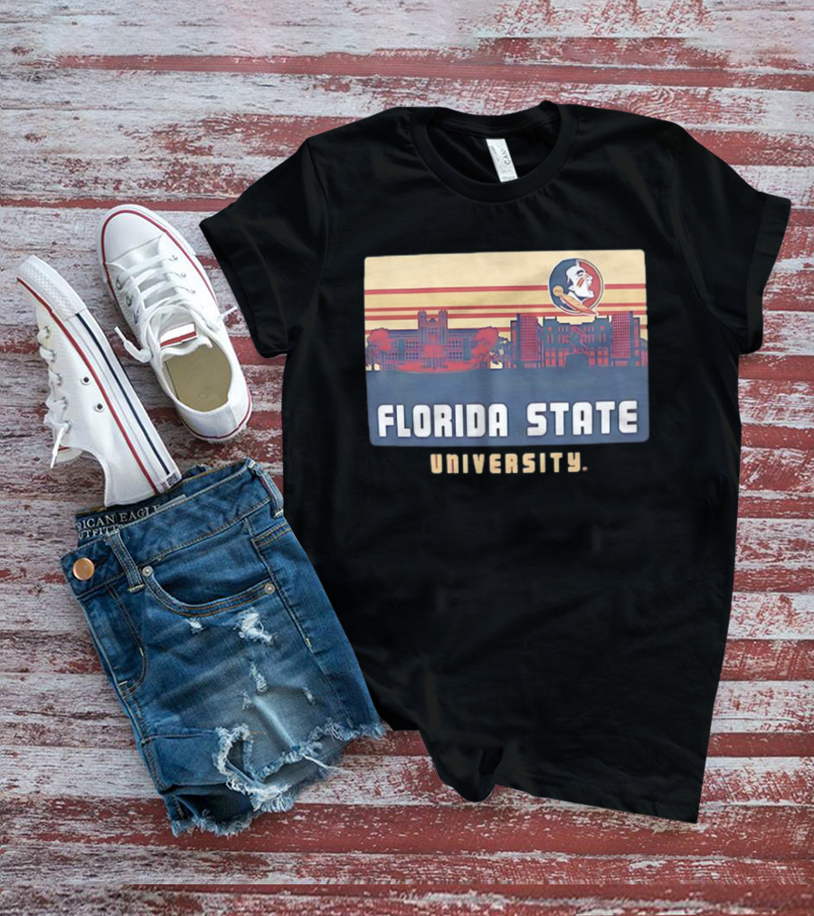 Florida State University Seminoles Campus Skyline Retro T-Shirt