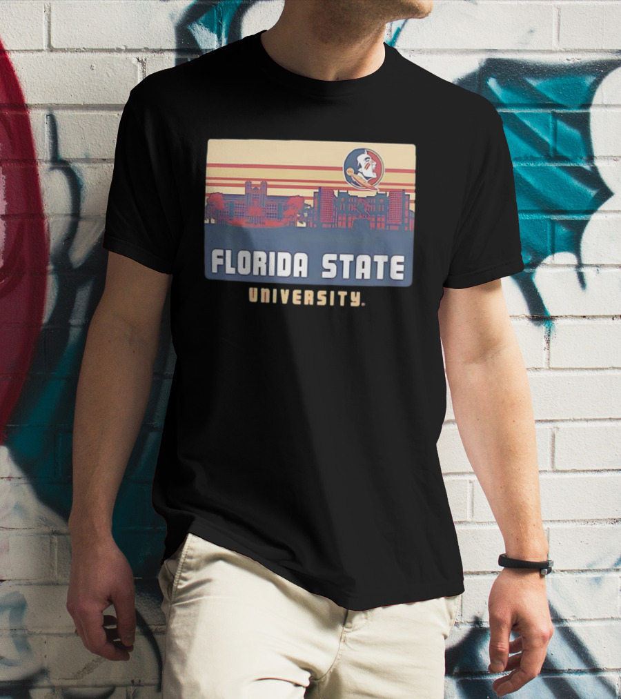 Florida State University Seminoles Campus Skyline Retro T-Shirt
