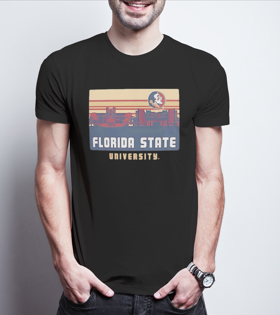 Florida State University Seminoles Campus Skyline Retro T-Shirt