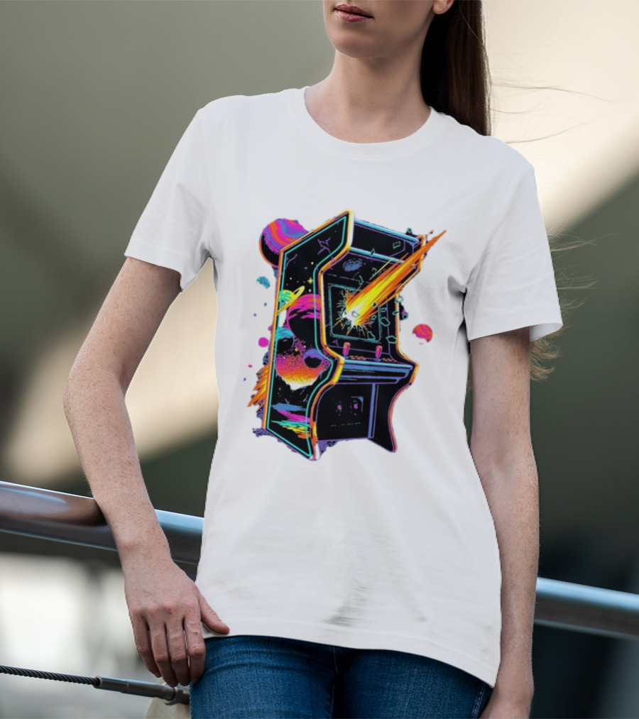 Arcade Nebula Intotheam Cosmic Retro Explosion T-Shirt