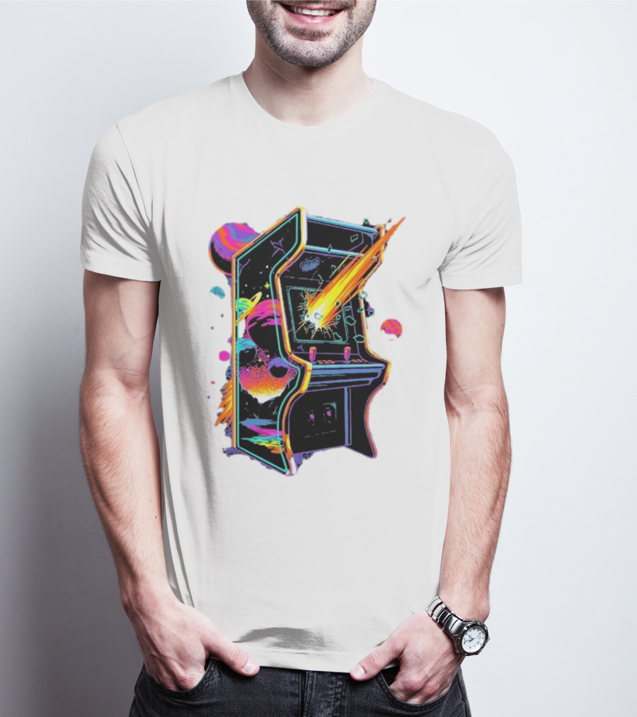 Arcade Nebula Intotheam Cosmic Retro Explosion T-Shirt