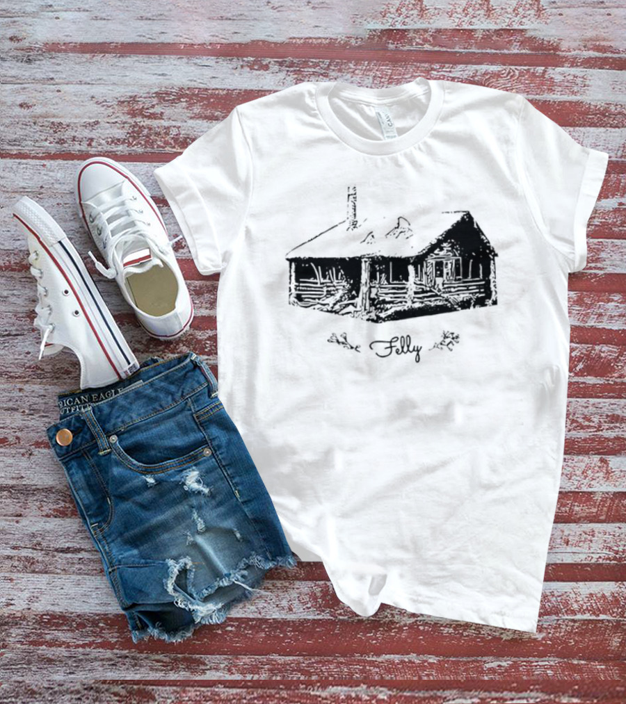 Felly Music Cabin Retro Log Cabin T-Shirt