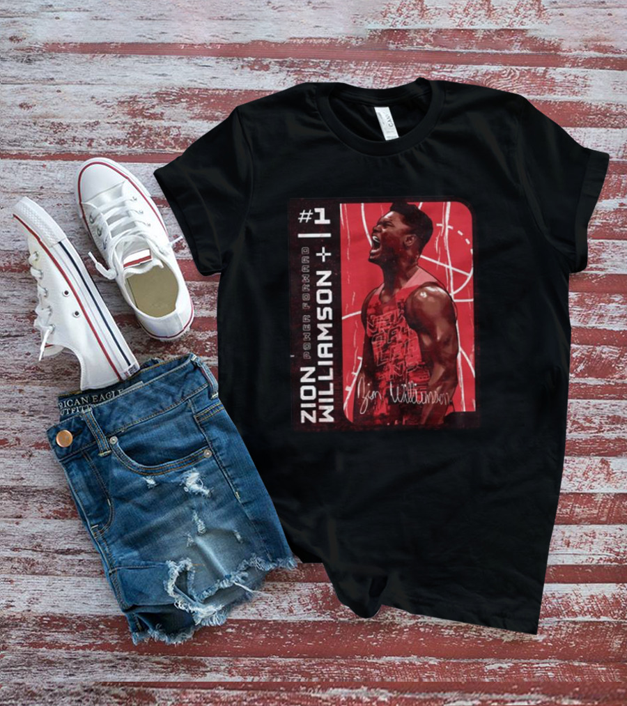 Zion Williamson #1 Power Forward Basketball Signature Card T-Shirt
