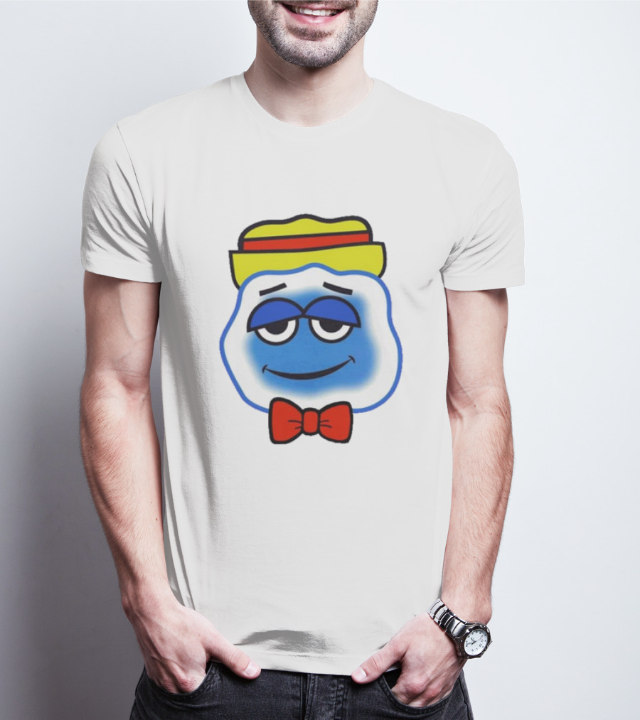 Blooo Ice Cartoon Face With Yellow Hat And Red Bowtie Cute T-Shirt