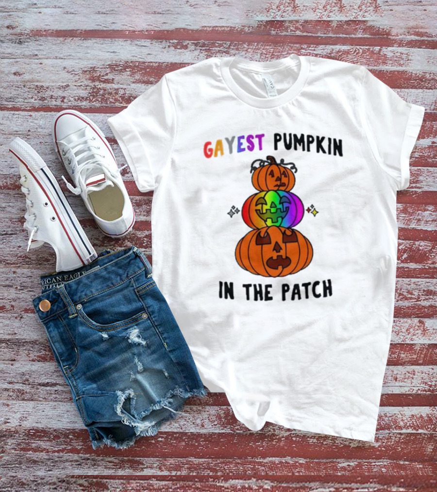 Gayest Pumpkin In The Patch Rainbow Jack-O'-Lanterns T-Shirt