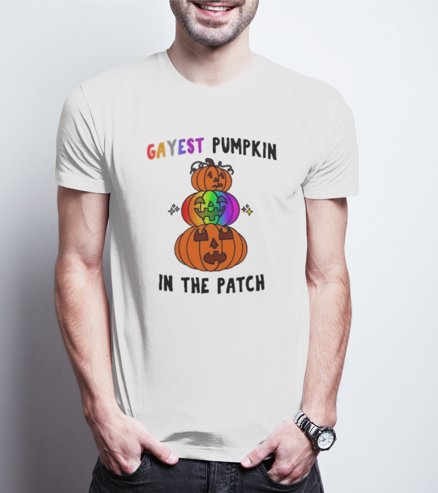 Gayest Pumpkin In The Patch Rainbow Jack-O'-Lanterns T-Shirt