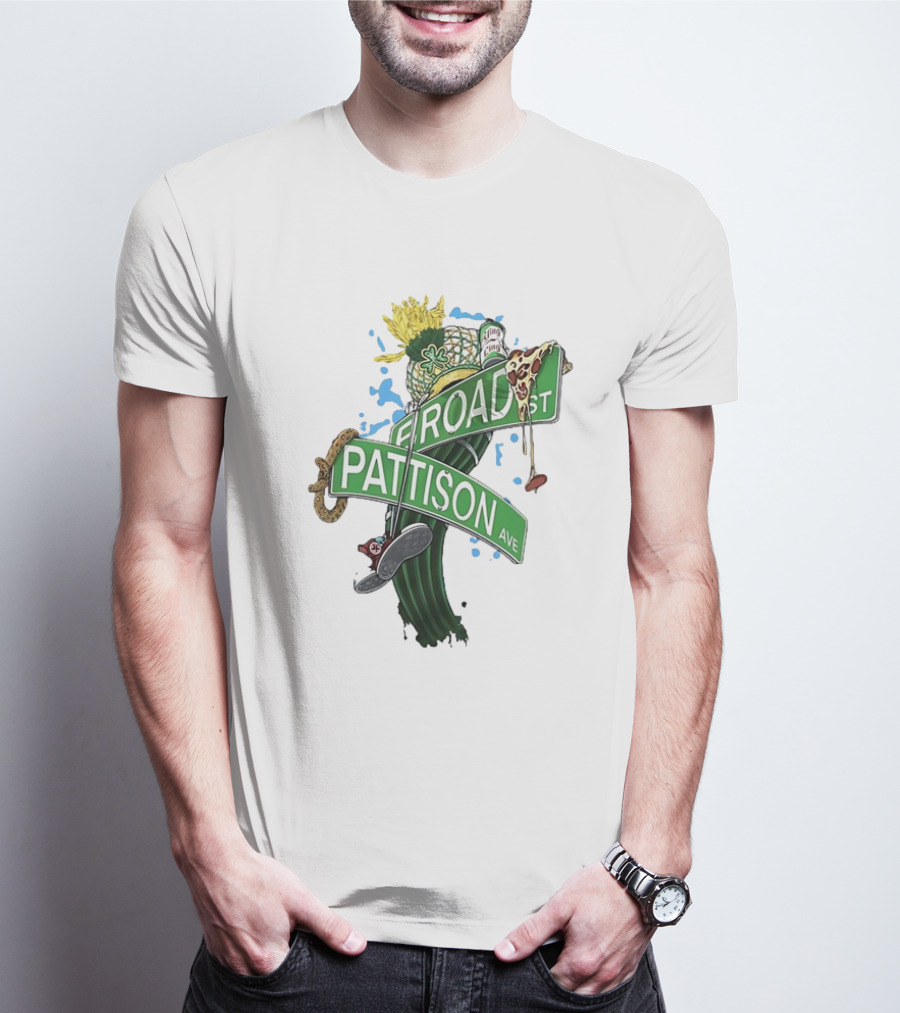 Broad Street Pattison Avenue Philly Icons Pizza Snake Hat Boot T-Shirt