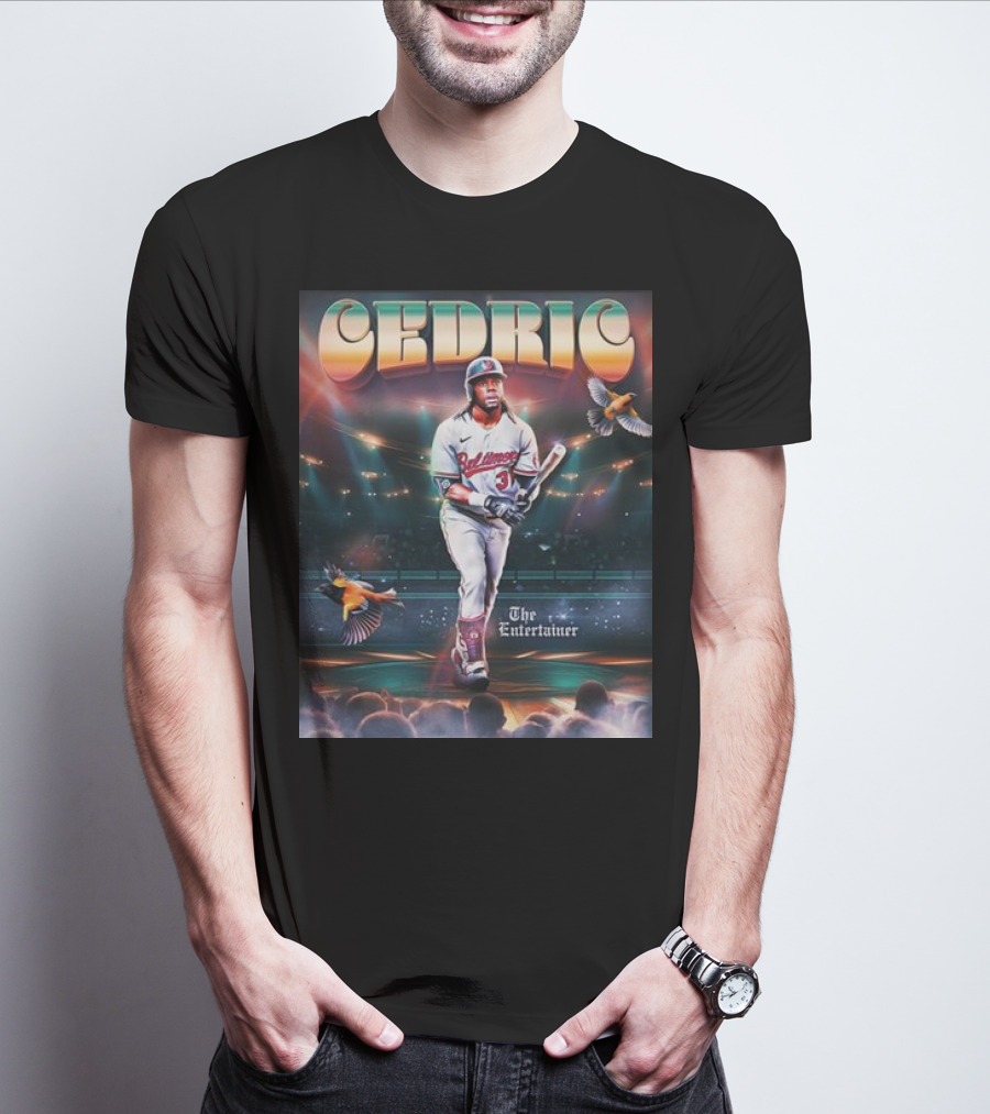 Cedric Mullins Baltimore Orioles The Entertainer Stadium Birds T-Shirt