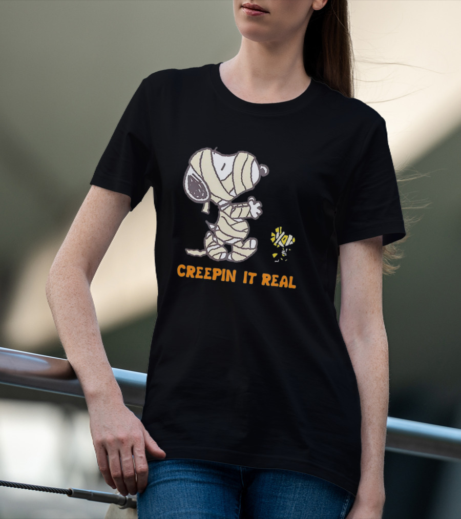 Peanuts Snoopy And Woodstock Mummy Creepin’ It Real T-Shirt