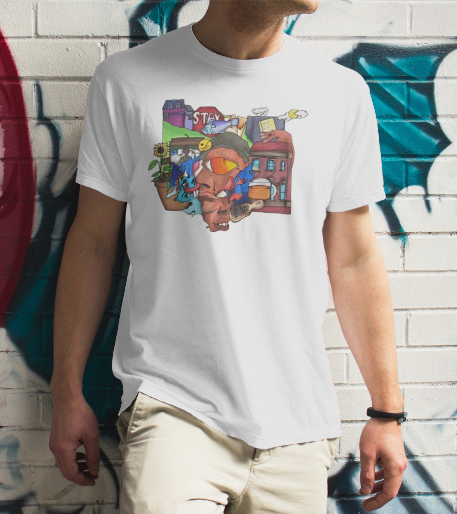 Stay Positive Bloom Thru The Pain With Urban Cityscape And Nature T-Shirt