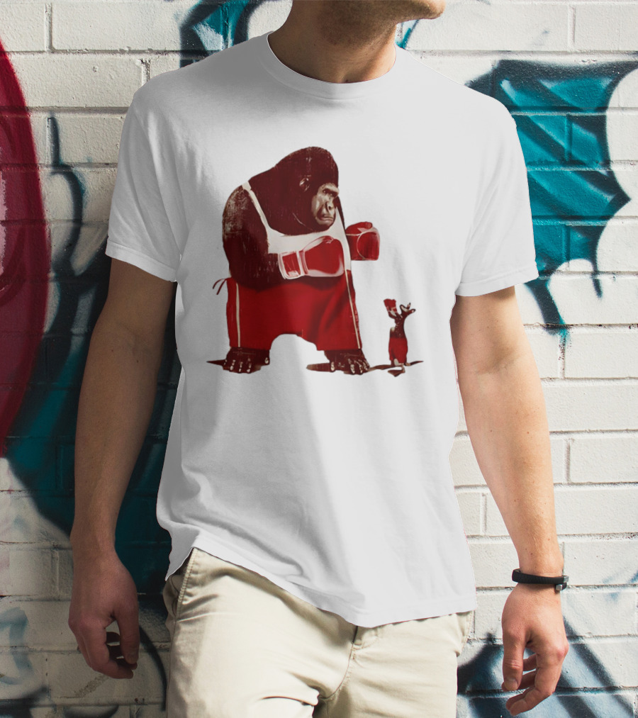 Gorilla Boxing Kangaroo Showdown In Red Boxing Gear T-Shirt
