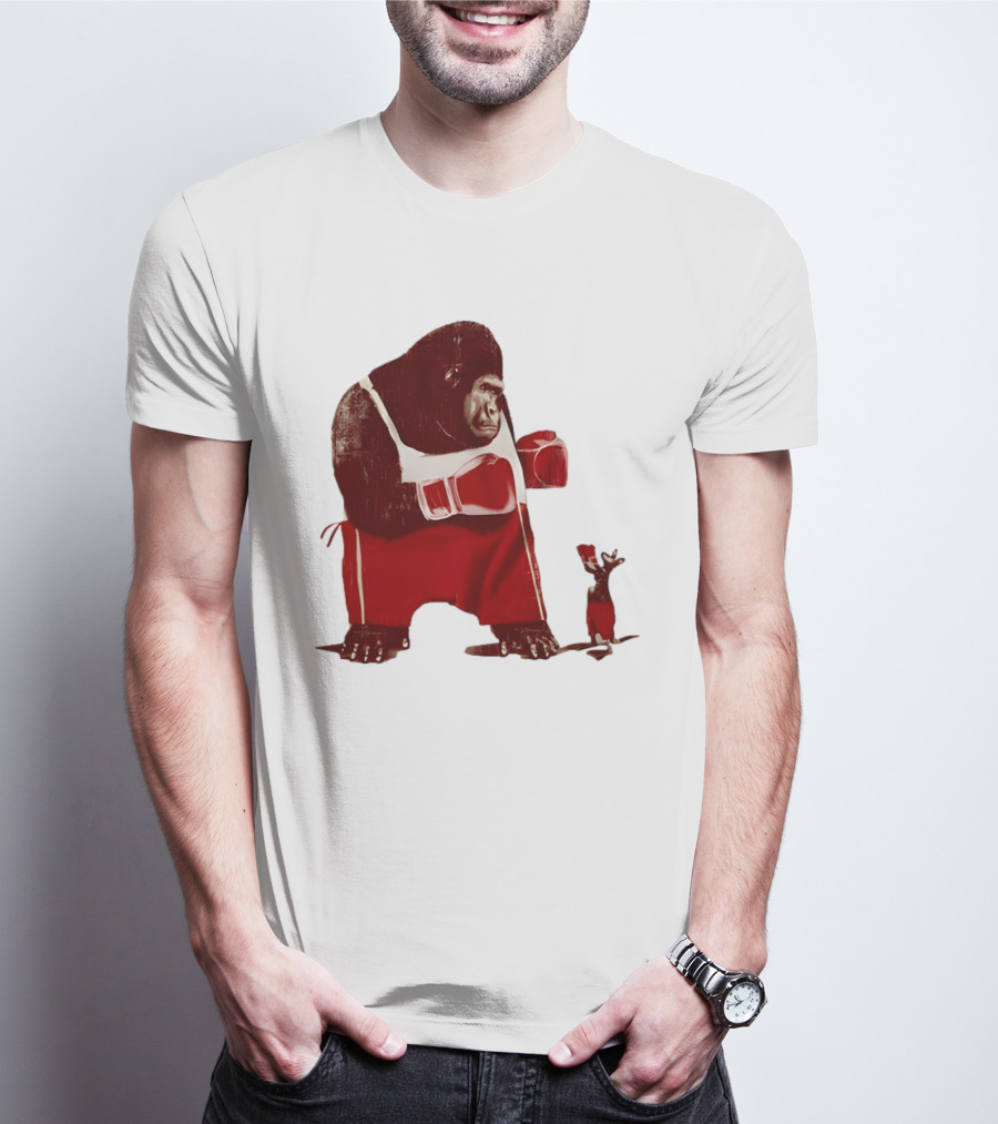 Gorilla Boxing Kangaroo Showdown In Red Boxing Gear T-Shirt