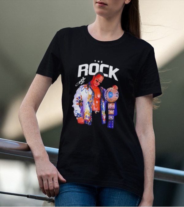 The Rock Wrestlemania Champion Medium Signature T-Shirt