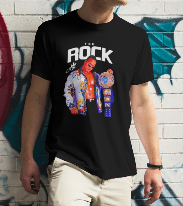 The Rock Wrestlemania Champion Medium Signature T-Shirt