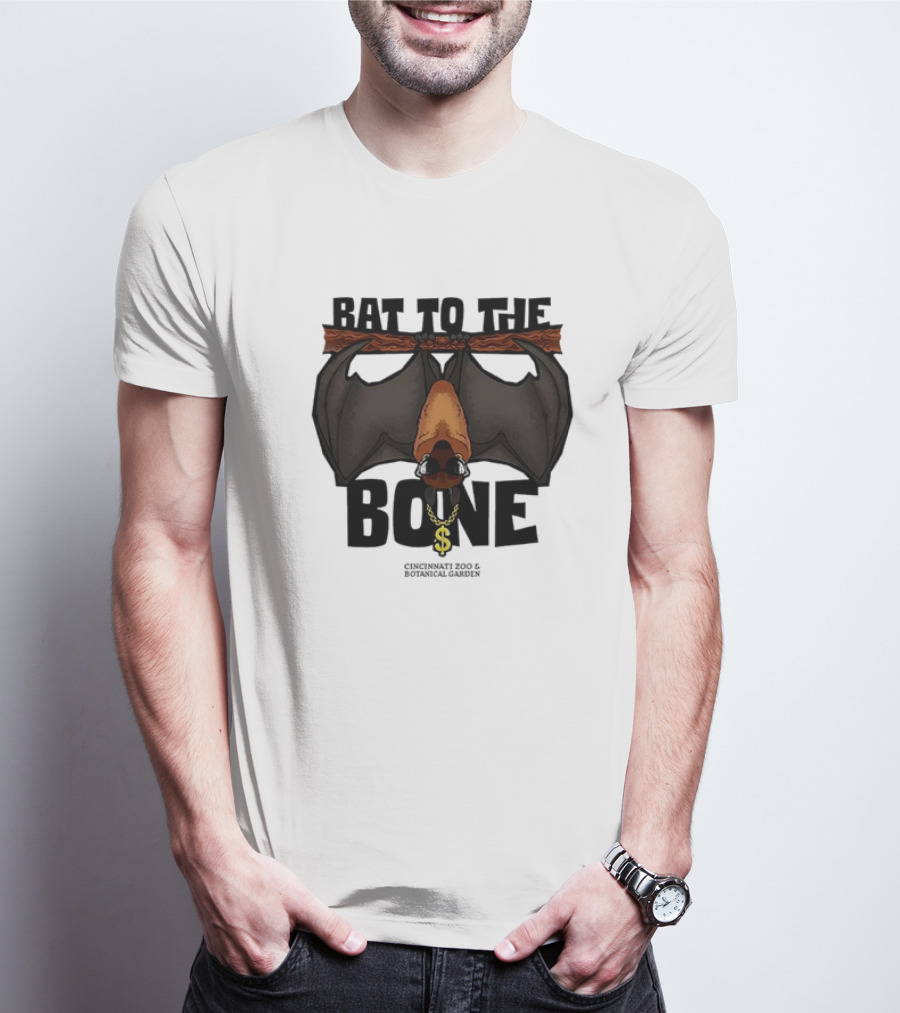 Bat To The Bone Cincinnati Zoo And Botanical Garden Bat Hanging With Dollar Sign Necklace T-Shirt