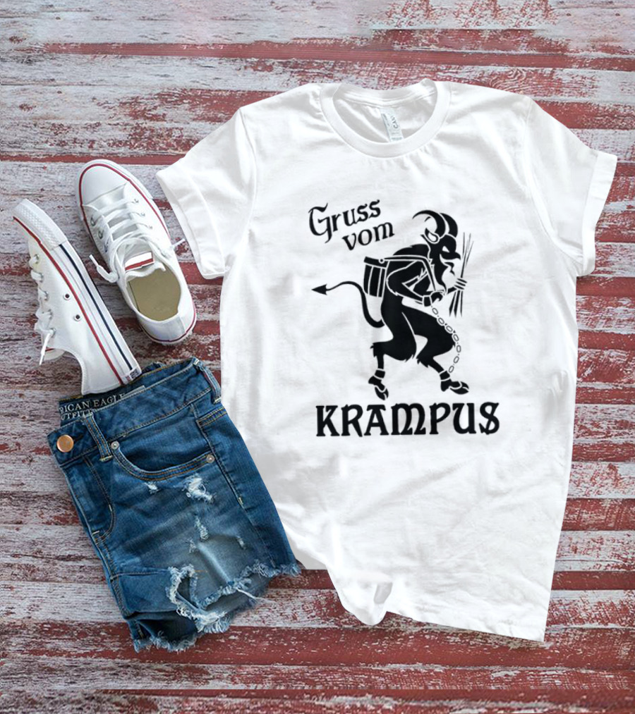 Gruss Vom Krampus Krampus Christmas Holiday Greetings T-Shirt