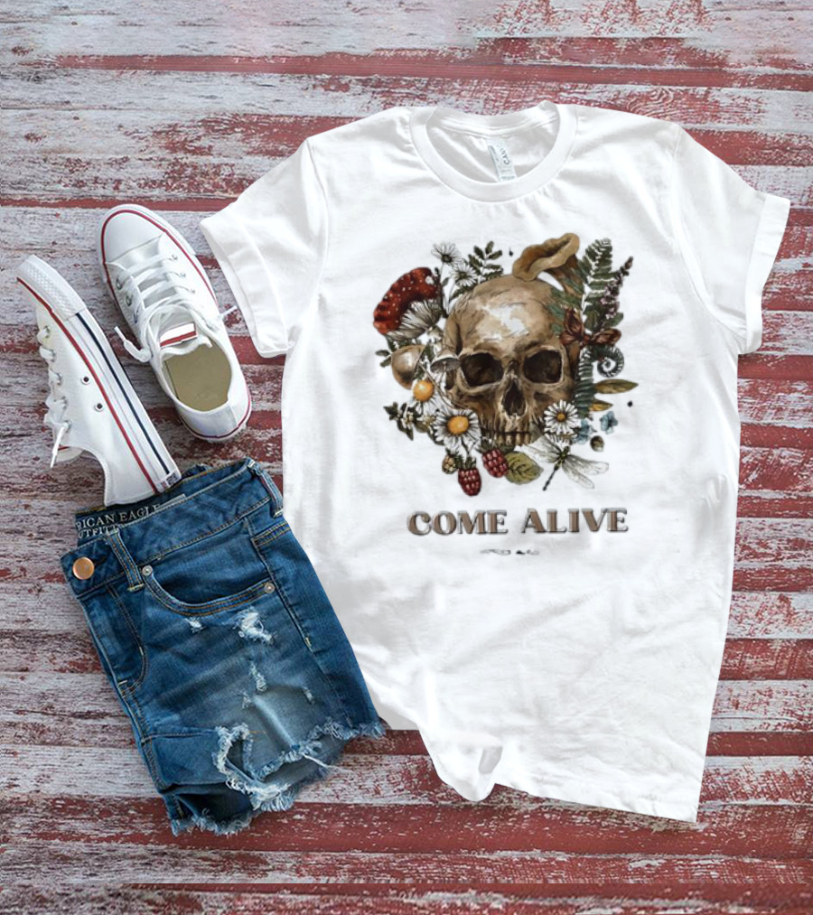 Come Alive Skull Ezekiel 37 Vintage Floral Elements T-Shirt