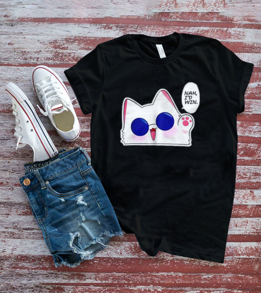 Cute Funny Cat Anime Meme Nah I'd Win Gojo Cat T-Shirt