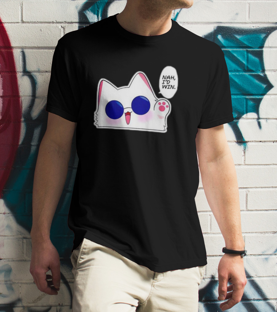 Cute Funny Cat Anime Meme Nah I'd Win Gojo Cat T-Shirt