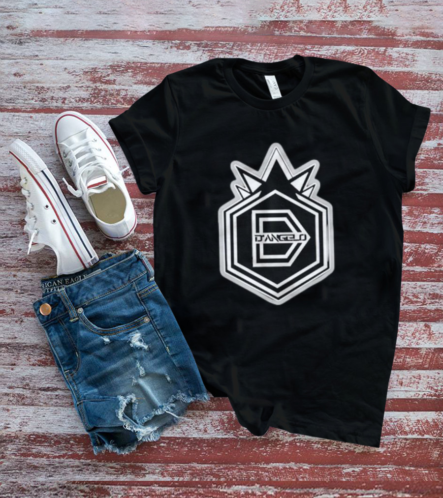 D'Angelo Original Logo Shield Emblem With Spiked Crown T-Shirt