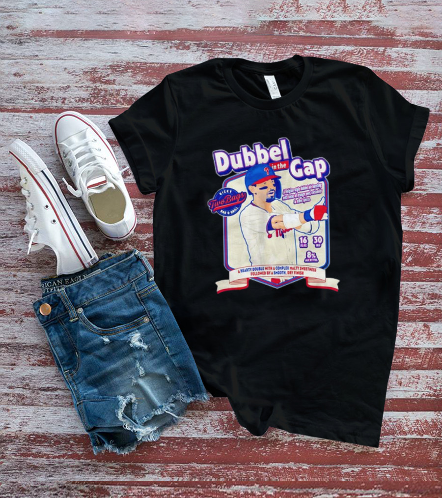 Dubbel In The Gap Nicky Two Bags Baseball Beer Label T-Shirt