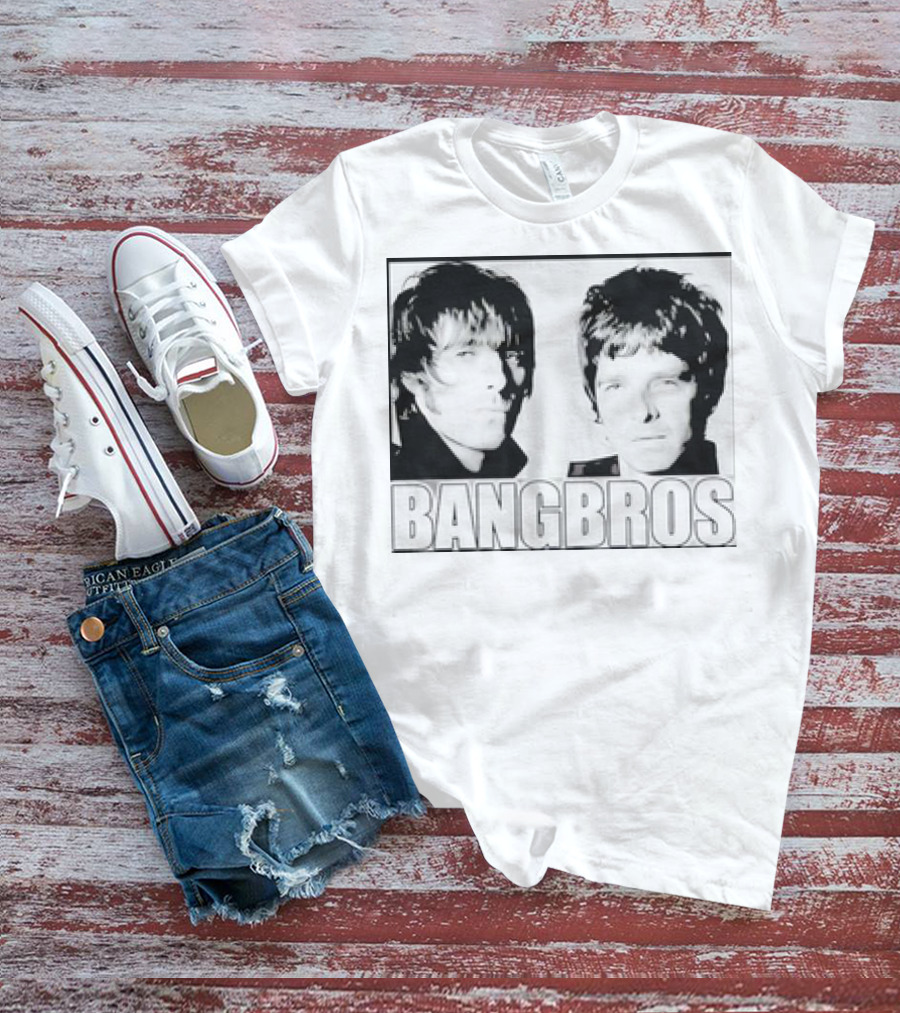 Bangbros Retro Picture Oasis Band Members Black And White Photo T-Shirt