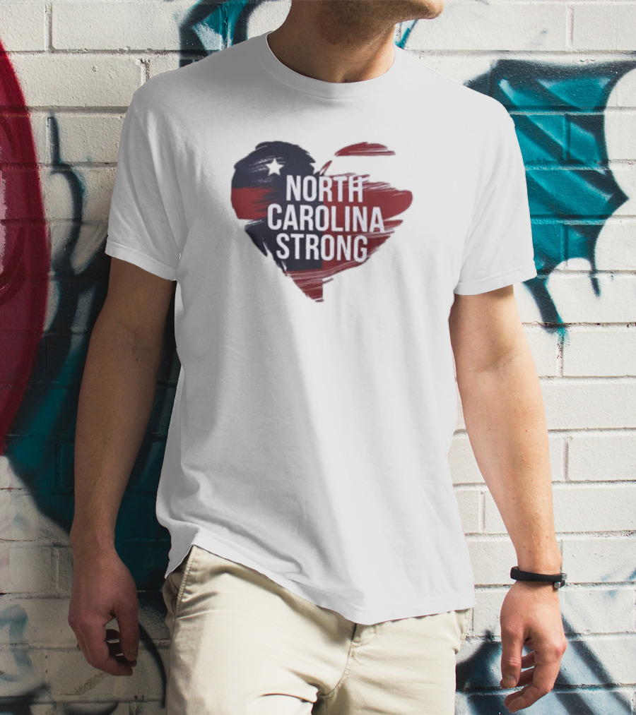 North Carolina Strong Heart Hurricane Helene T-Shirt