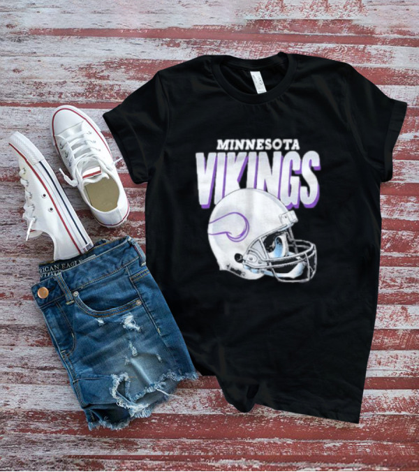 Minnesota Vikings Gradient Helmet NFL Merchandise T-Shirt