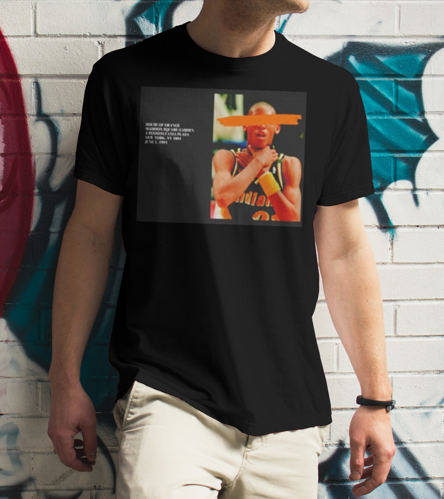 Reggie Miller Choke Gesture MSG 4 Pennsylvania Plaza June 1 1994 T-Shirt