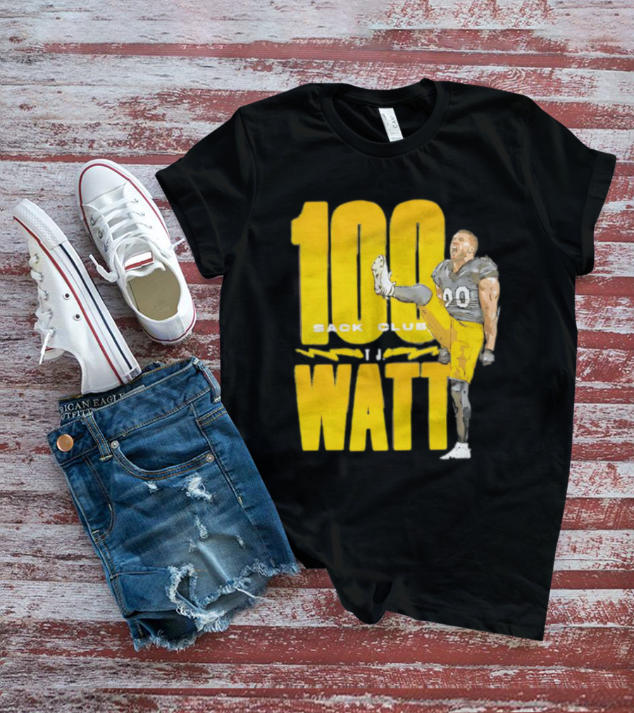 TJ Watt 100 Sack Club Pittsburgh Steelers NFL Football Vintage T-Shirt