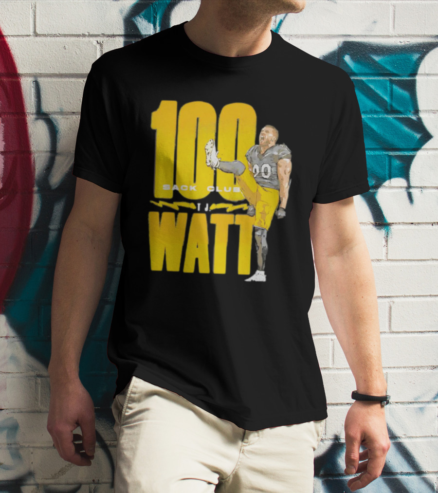 TJ Watt 100 Sack Club Pittsburgh Steelers NFL Football Vintage T-Shirt