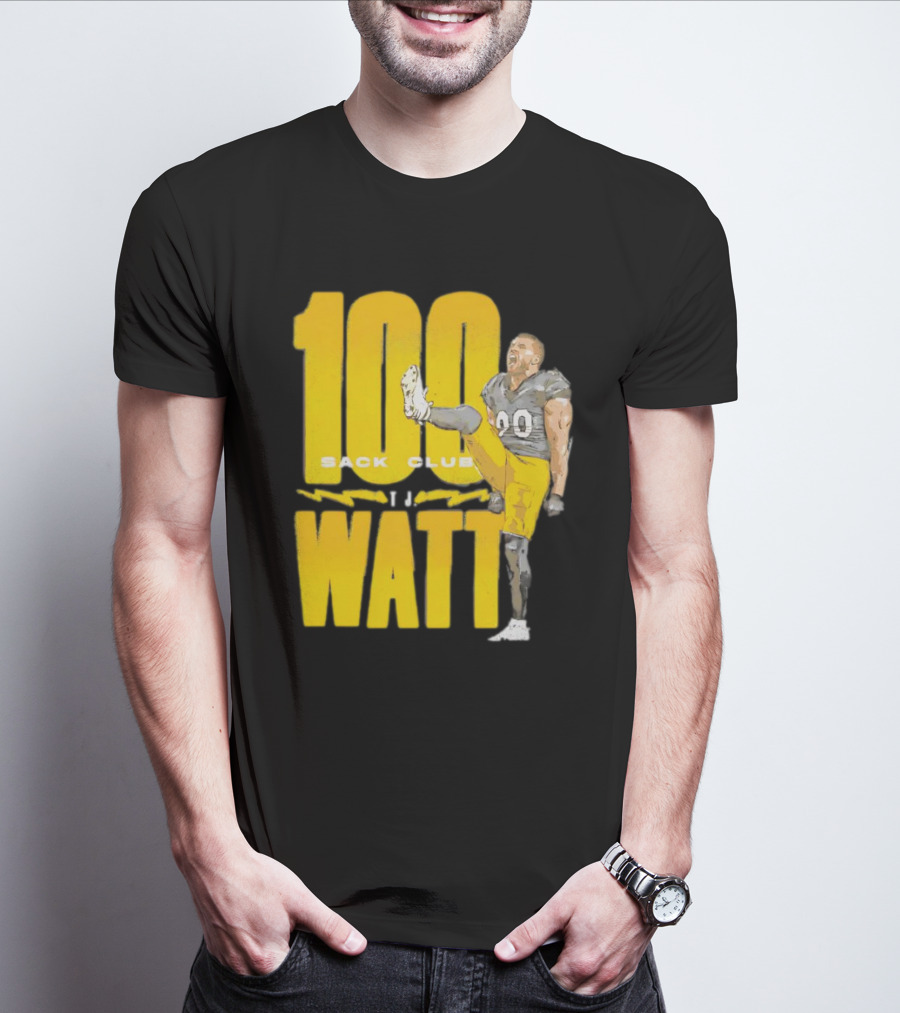TJ Watt 100 Sack Club Pittsburgh Steelers NFL Football Vintage T-Shirt