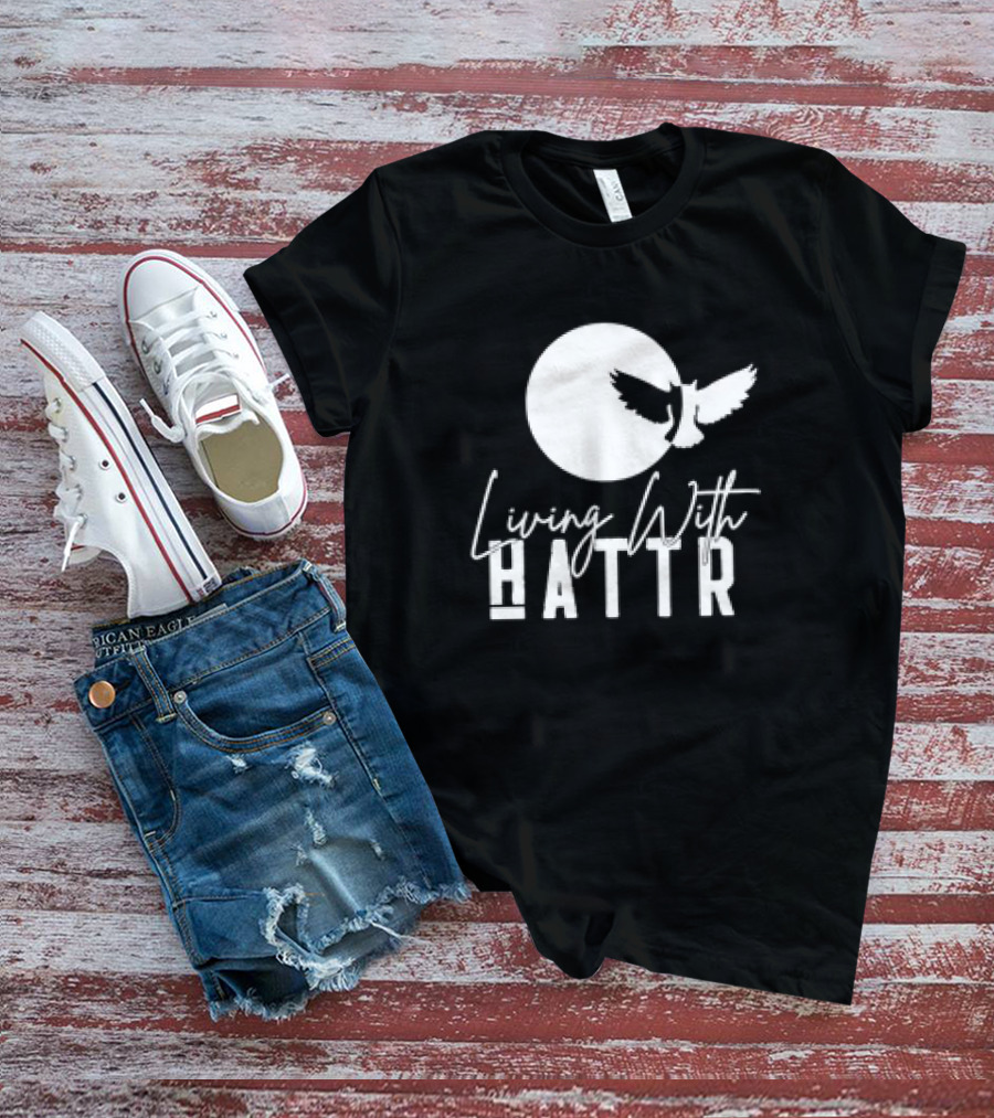 Living With Hattr Owl Moon Retro T-Shirt