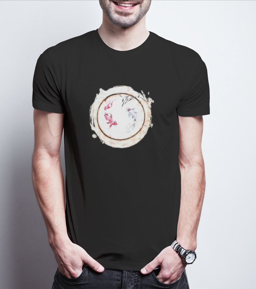 Mezak Harmony Koi Yin Yang Retro T-Shirt