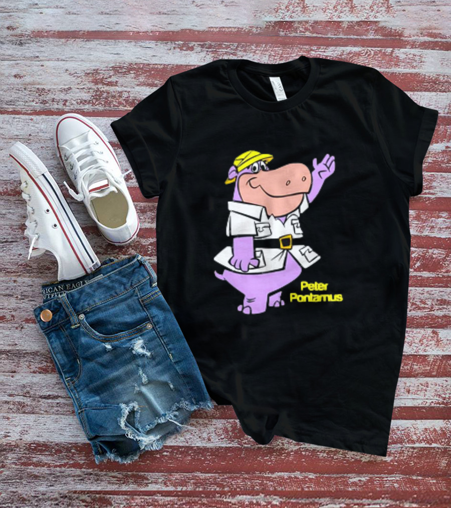 Peter Pontamus Cartoon Cute Hippo Safari T-Shirt