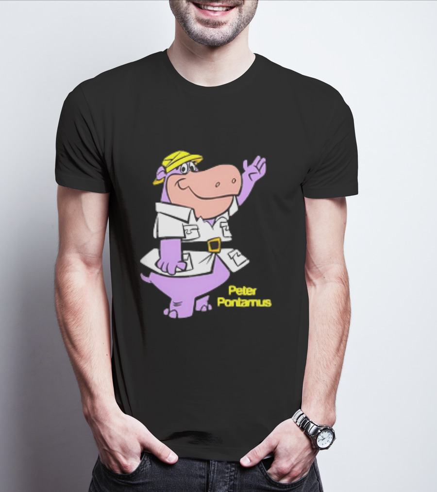 Peter Pontamus Cartoon Cute Hippo Safari T-Shirt