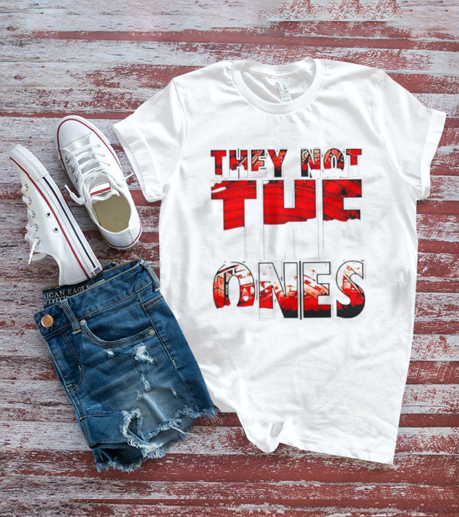 They Not The Ones WWE Red Pattern Text T-Shirt