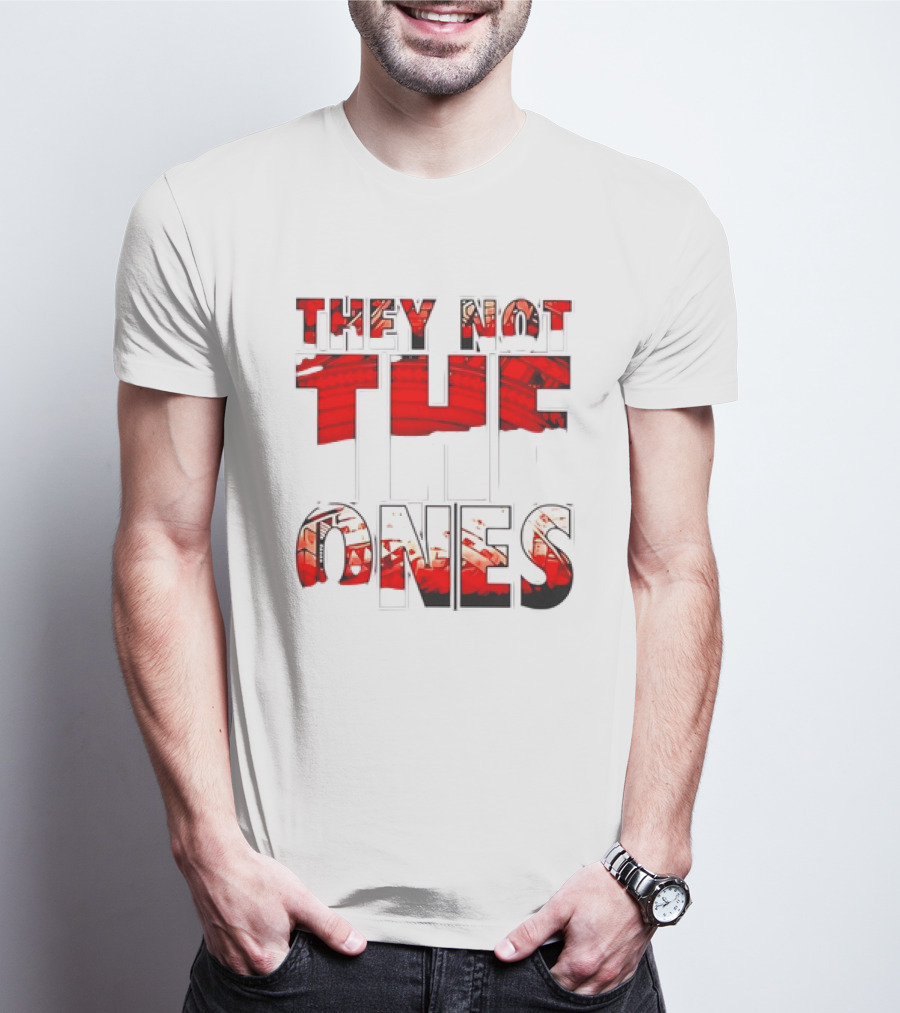 They Not The Ones WWE Red Pattern Text T-Shirt